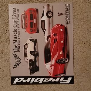 Firebird round tin wall sign